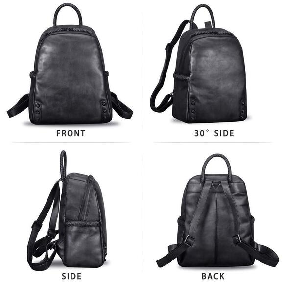 4726 Leather Backpack Vintage Real Leather Knapsack Purse Rucksack Fashion main image 6